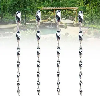 

12Pcs Hanging Protect Crop Deterrent Repellent Pigeons Reflective Safe Bird Scare Rod Garden Spiral Design Outdoor Portable