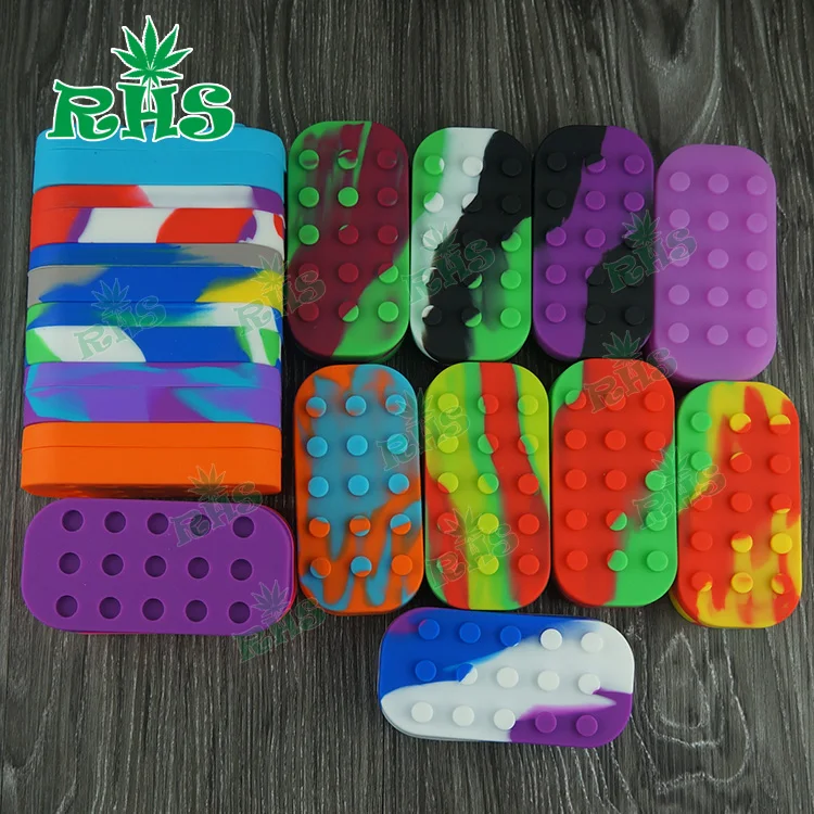 

RHS factory 2017 New arrival 6+1 34ml 4ml*6 plus 10ml large silicone jars dab wax containers 10pcs free shipping