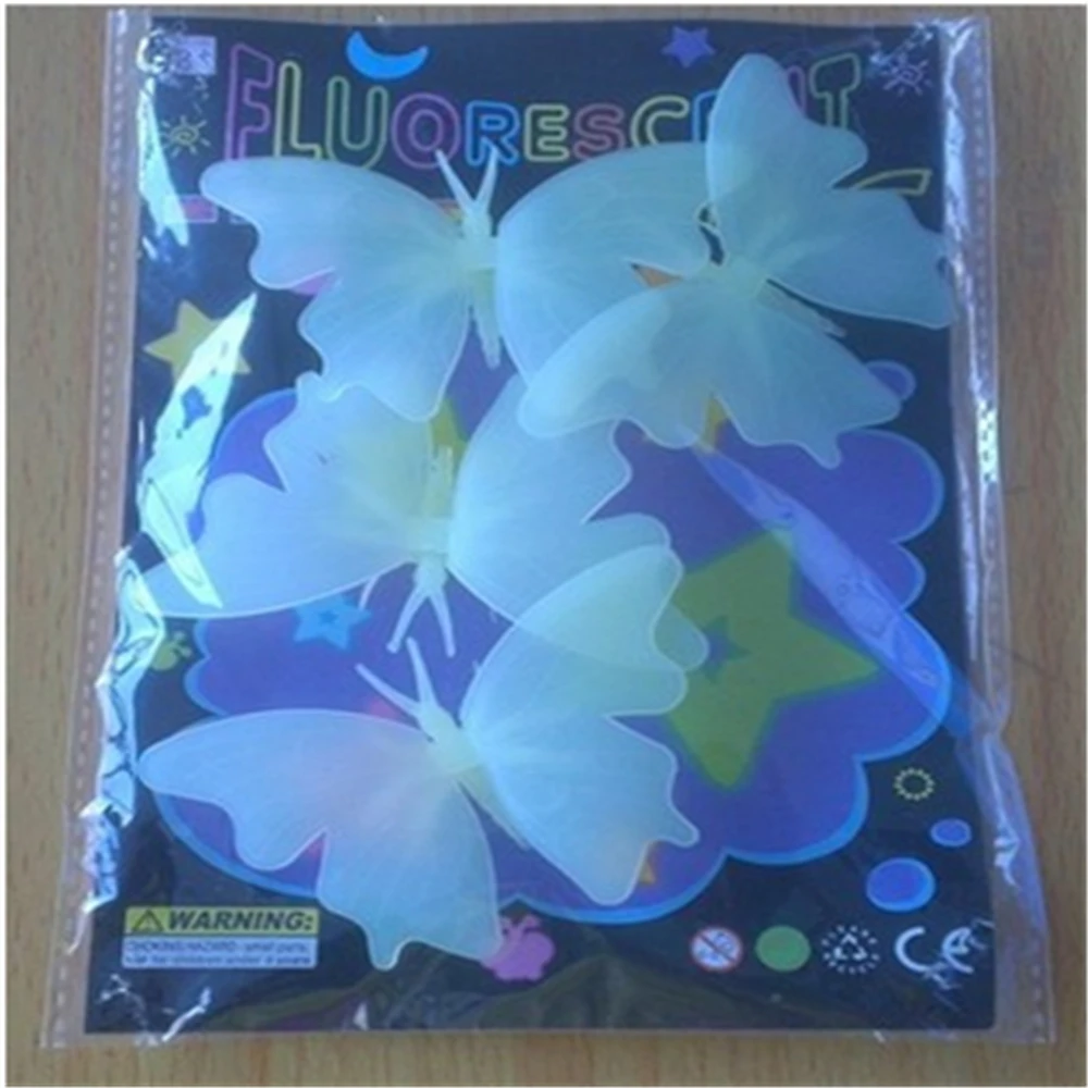 Luminous home butterfly glow in the dark stars on the wall stickers