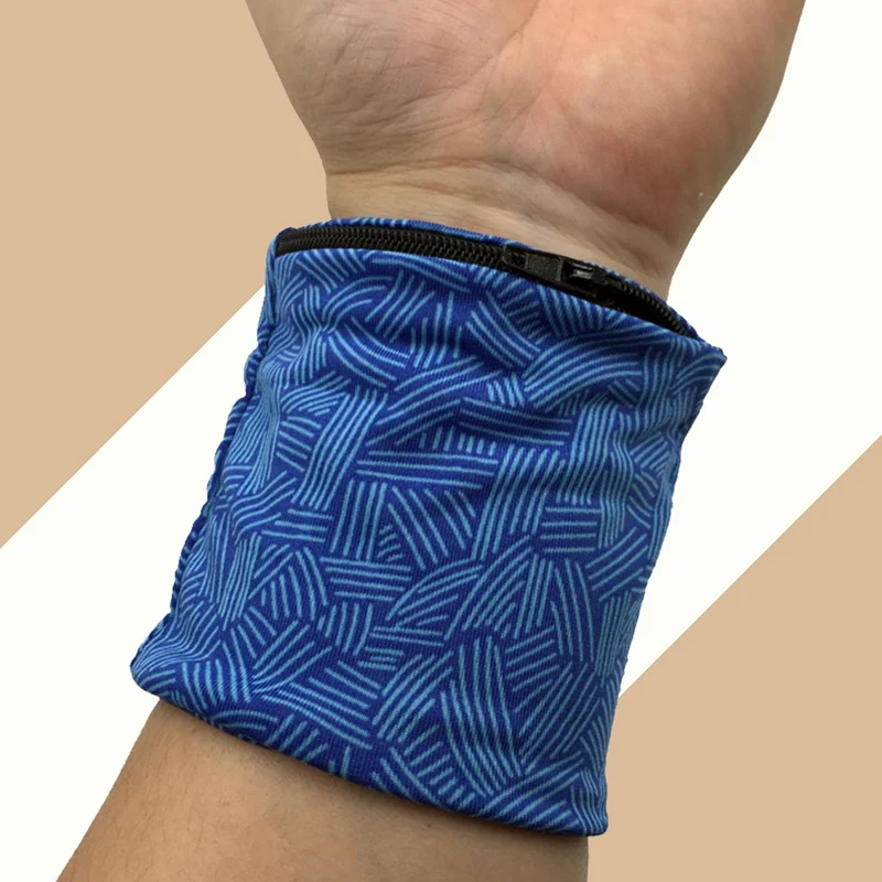 

Outdoor Sports Multi-Functional Wrist Bag Key Pack Sweaty Wrist Band Sweating Antiperspirant Wristband Dark Package With Zippers