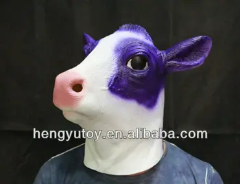 

2013 Adult Vintage Full Head Latex Cow Costume & cro Latex Props Cow Mask for Christmas