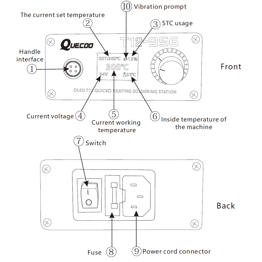 T12-Q19 OLED 1,3 дюймов цифровой дисплей паяльная станция электронный сварочный Утюг AC/DC интерфейс портативный с железными наконечниками