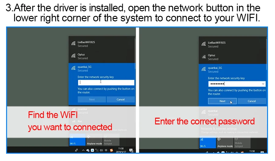 Rocketek 150/300/600 Мбит/с беспроводной USB WiFi адаптер MT7601/RTL8188CU Wi-Fi приемник ключ 2,4G 5 ГГц для ПК Windows/MAC OS/Linux