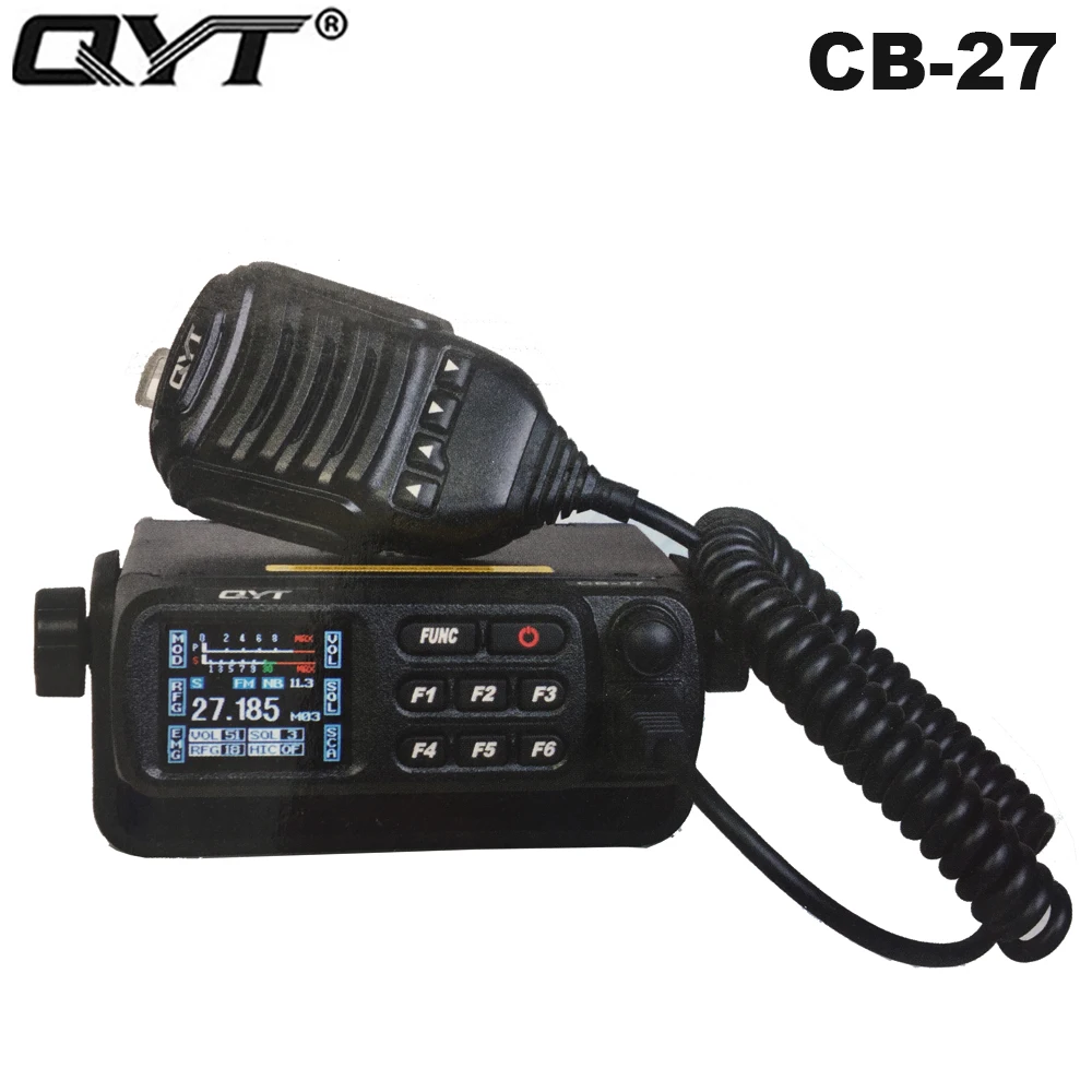 

New QYT CB-27 Car CB Mobile Radio CITIZEN BAND ALL European MULTI-NORMS CB Transceiver AM/FM 12/24V 4W 26.965-27.405MHz Intercom