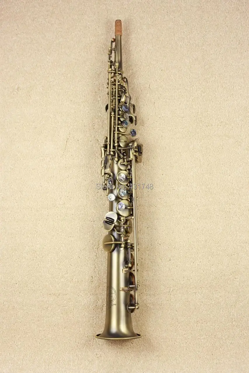 Bb сопрано саксофон античное Лакированное изделие с футляром Музыкальные инструменты