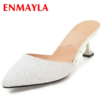 

ENMAYLA Gold Shoes in Women Sandals Summer White Shoes Slingbacks Sandals Heels Large Size 34-43 High Heels Sandals Shoes