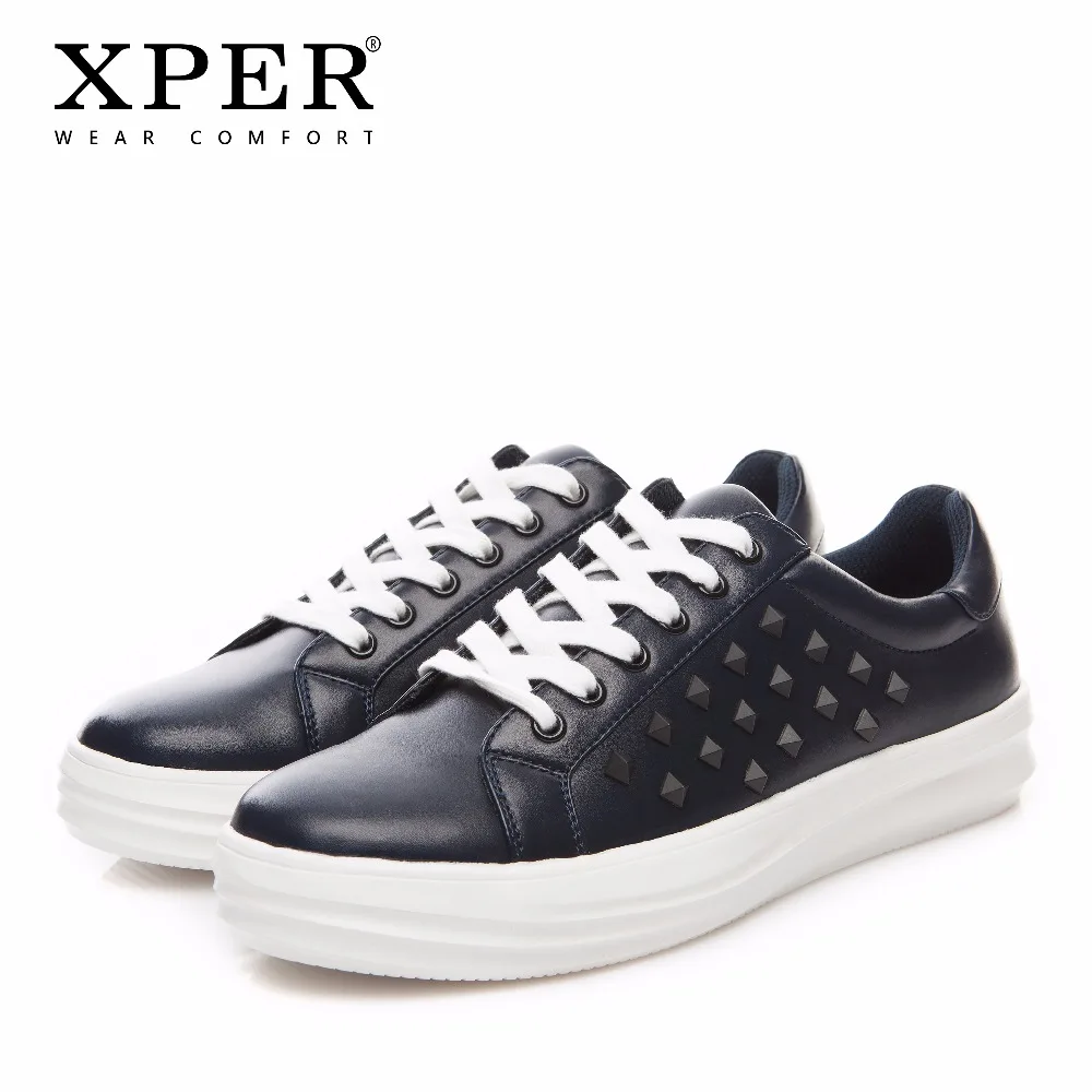 

XPER New Fashion Men Casual Shoes Spring Autumn Comfortable Sneakers Lace-up Shoes Male Rivets Footwear Student #XHY011/012
