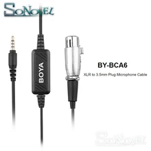 BOYA BY BCA6 Microphone Adapter 20ft Cable 3 5mm Stereo Headphone Jack to XLR Input for iPhone X 8 plus 6S IOS Android Cellphone