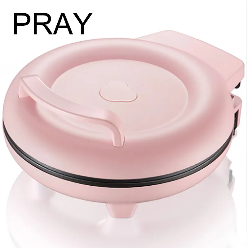 

PRAY new cute 180 degree folding domestic small mini pink automatic electric non-stick pan Fried pancake machine sandwich maker