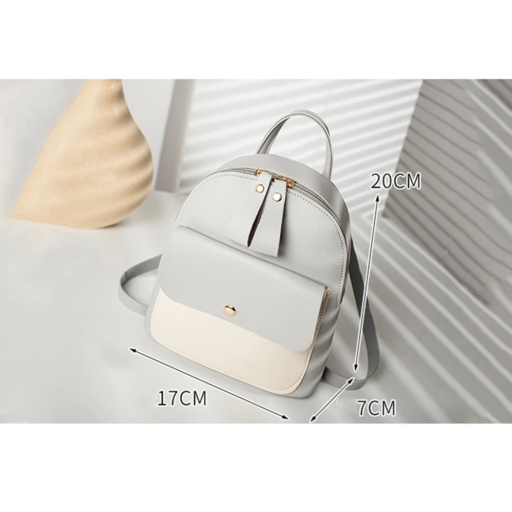 

Women Girls School Bag Leather Backpack Mini Rucksack Purse Travel Handbag