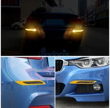 Front and Rear Reflective Warning Sticker Bumper Strips For BMW MINI Cooper Nissan Juke  VW Tiguan Beettle Car Accessories