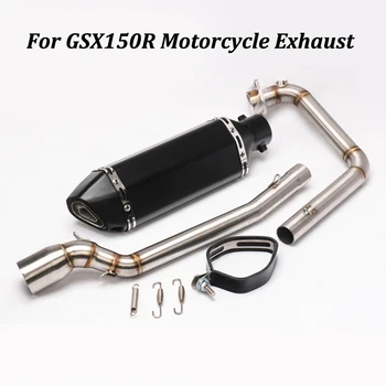 Full system Motorcycle Exhaust Muffler Modified Escape Moto With Front Middle Link Pipe Slip on For SUZUKI GSX150R