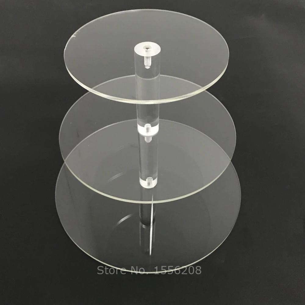 3 camada de acrílico transparente cupcake carrinho