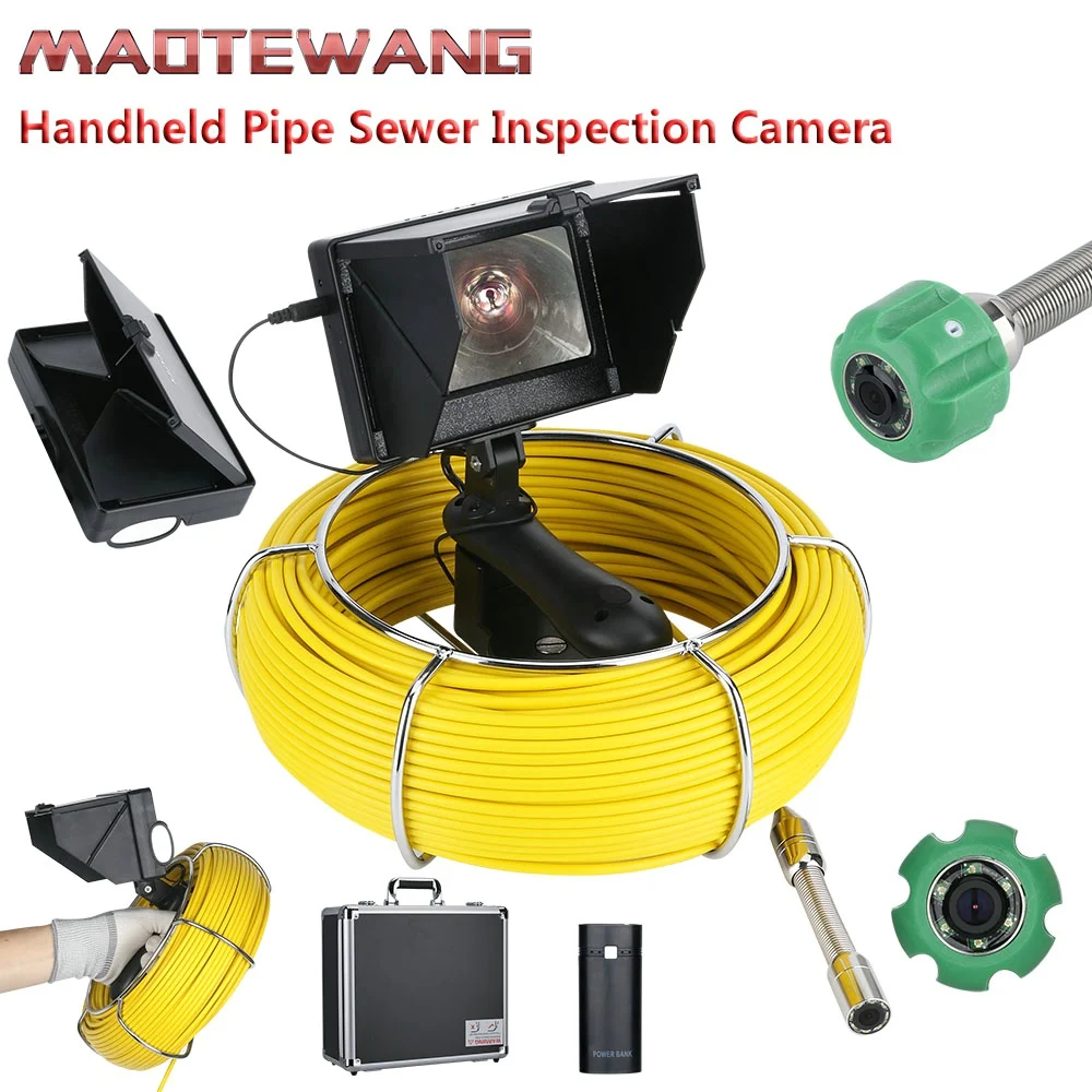 20M 4.3 inch 22mm Handheld Industrial Pipe Sewer Inspection Video Camera IP68 Waterproof Drain Pipe Sewer Inspection Camera Sy