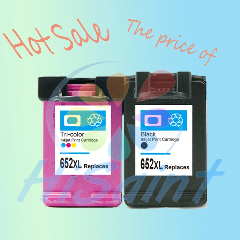 

Hot sell a set of BK & Color ink cartridges for HP 652XL HP652XL HP652 for HP pixam Deskjet 1115/1118/2135/2138 inkjet printer