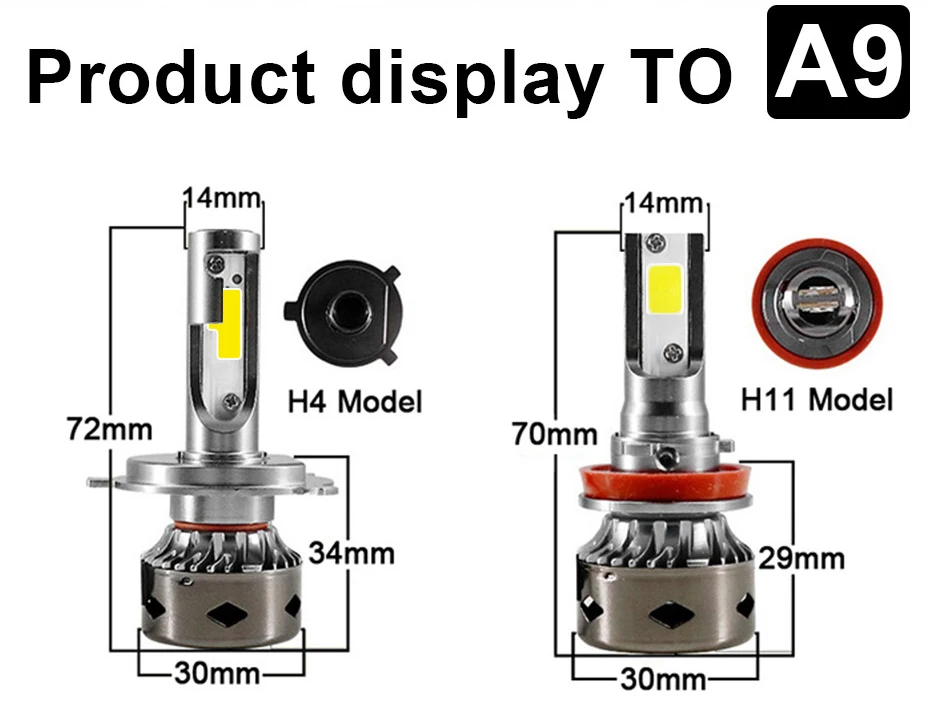 HLXG мини Размеры CANBUS светодиодный H7 H4 H11 H1 6000 К лампы 12000LM комплект фар автомобиля Авто h7 светодиодный без ошибок 9005 9006 hb3 hb4 лампа