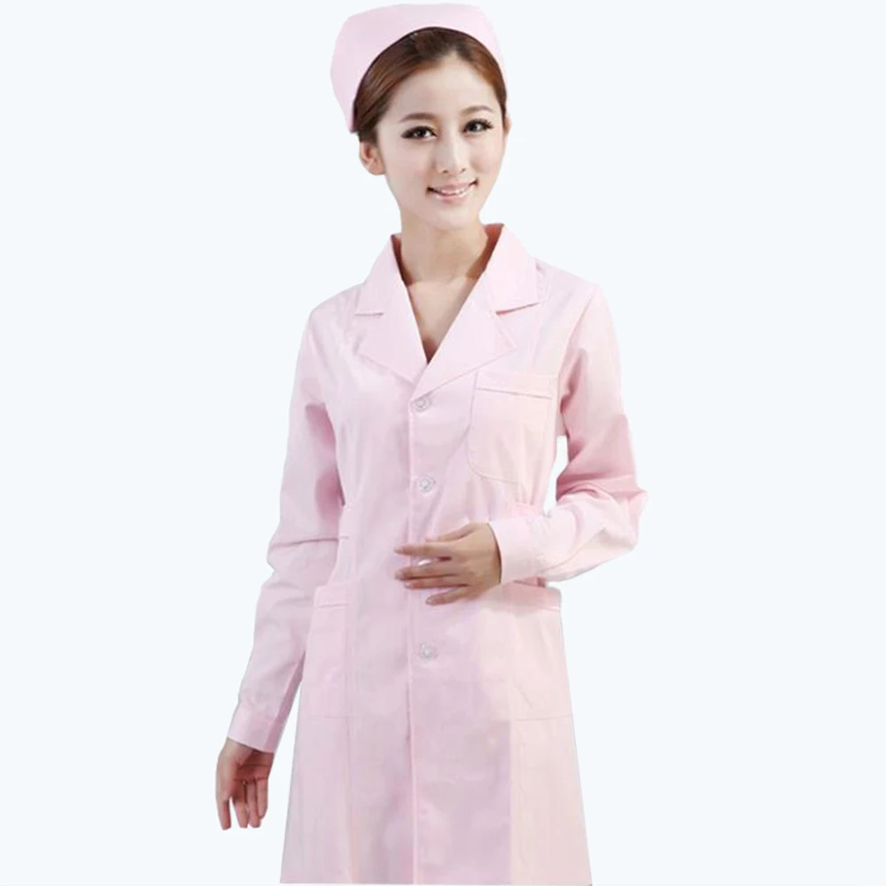 Медицинские скрабы Женщины/медицинская форма Женщины Рабочая одежда лабораторное пальто/медицинская одежда форма медсестры женщины лацкан медицинская униформа - Цвет: pink