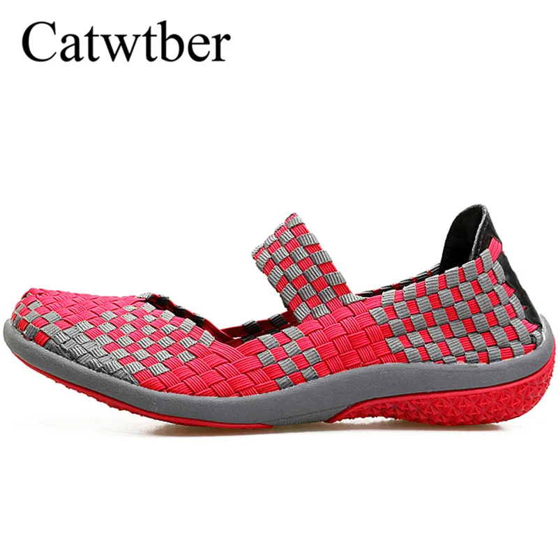 

Catwtber Quality Women Casual Shoes Summer Breathable Handmade Women Woven Shoes Fashion Comfortable Lightweight Wovening Women