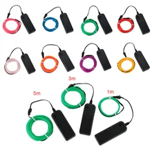 1/3/5 м неоновый светодиодный нити накаливания светильник Фея светильник s Гибкая EL трос Трубка Декор Светильник Обувь/Одежда/автомобиль/вечерние украшения