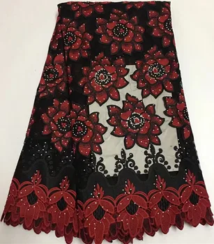 

5yards latest african laces 2019 african french lace fabric with stone guipure lace fabric nigerian lace fabrics for dress EL-A7
