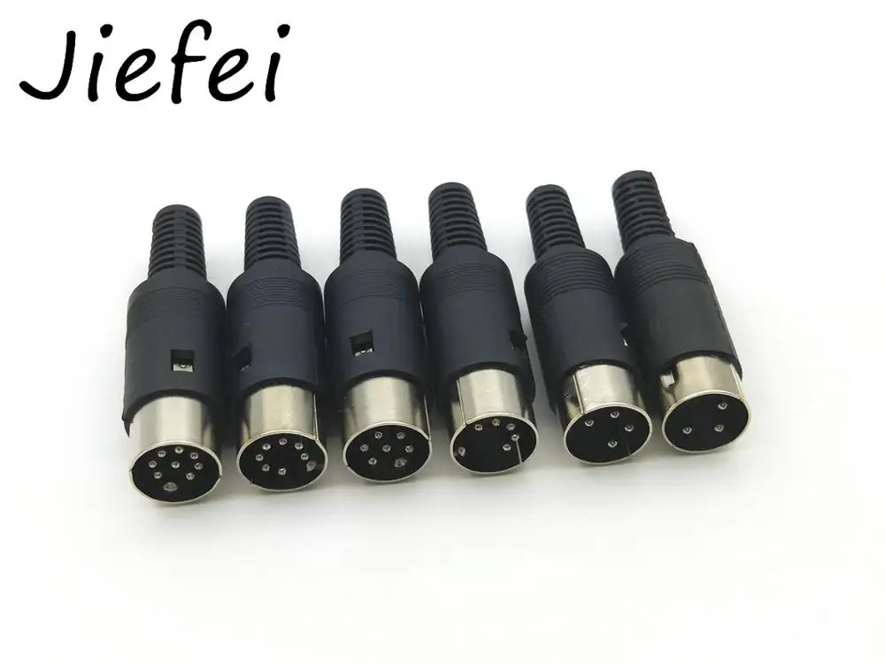 

10pcs DIN Male Plug 3pin 4pin 5pin 6pin 7pin 8pin Inline Audio AV Connector DIY Parts for Chassis Cable Mount