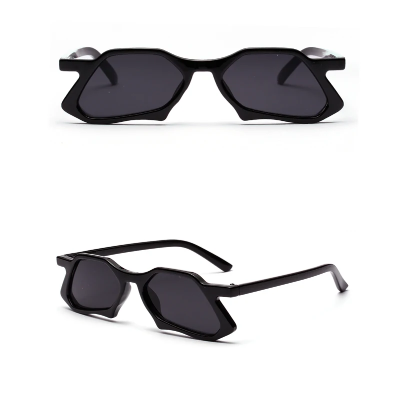 KPAY fashion vintage polygon sunglasses men clear lens 2019 irregular trendy for car sun glasses women uv 400 leopard eyewear