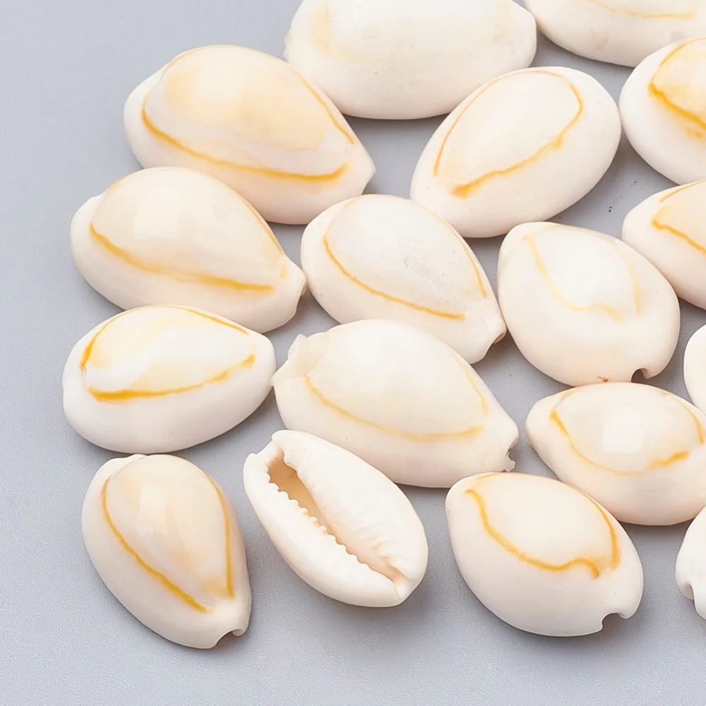 

PandaHall 50 pc 18~23x11~15mm Cowrie Shell Loose Beads Seashell for Summer Jewelry Making DIY Party Decoration Findings Material
