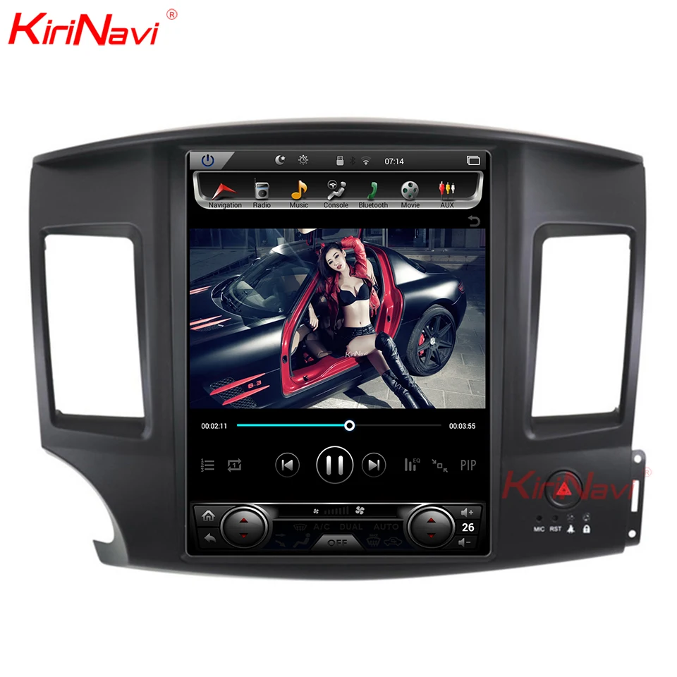 KiriNavi вертикальный экран Tesla стиль 12,1 дюймов android 6,0 Автомобильный мультимедийный для Mitsubishi Lancer Android радио gps навигация