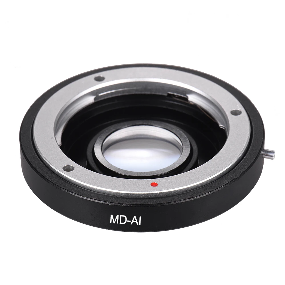 

Lens Mount Adapter Ring with Corrective Lens for Minolta MD MC Mount Lens to Fit for Nikon AI F Mount Camera for D3200 D5200 etc