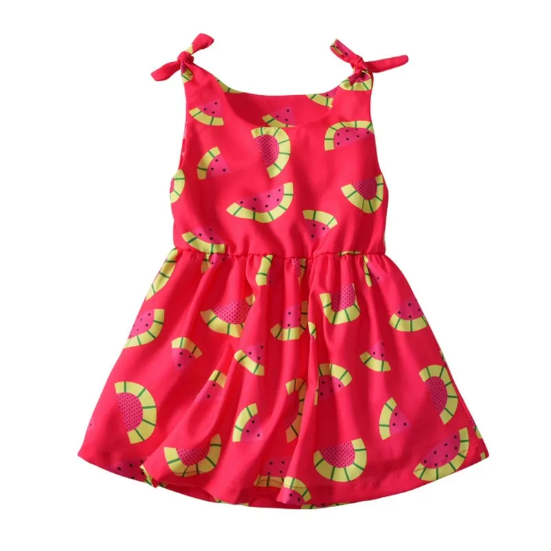 

Summer Baby Girls Dress Red Sling Cartoon Watermelon Print A-line Dress Baby Kids Dresses for Girls Princess Dress Kids Clothes