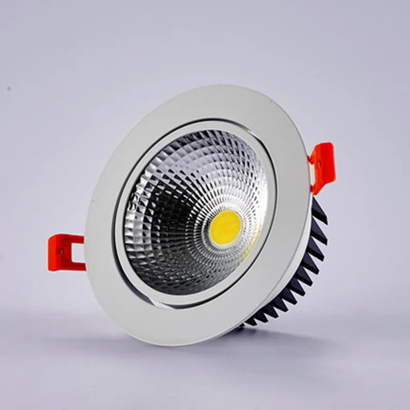 

White Shell 3W 5W 7W 10W 12W Dimmable COB LED Downlights Spot light AC85V-265V Recessed ceiling lamp