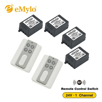 

eMylo 24V Smart Wireless Switch Remote Control Light Switch Transmitter 4X 1 Channel Relays 433Mhz Intelligent Momentary Switch
