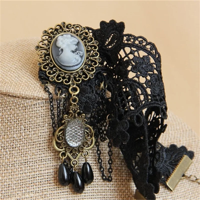 YiYaoFa колье, готическое ювелирное изделие, винтажное кружевное ожерелье и подвеска, Женские аксессуары, ложный воротник, массивное ожерелье, GN-22
