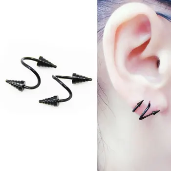 

Punk Hip Hop Stud Earrings For Unisex Women Man Jewelry Party Black Tiny Minimalist Irragular Ear Jewellery Accessories