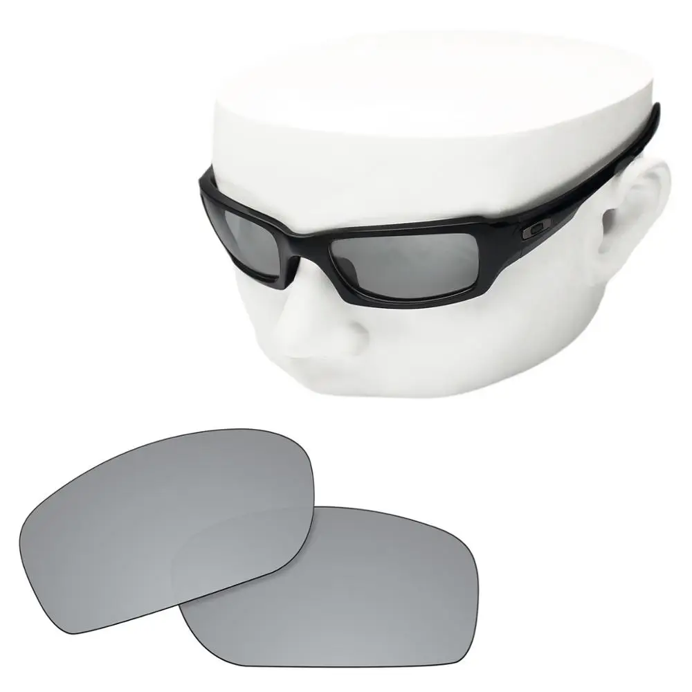 

OOWLIT Polarized Replacement Lenses of Silver Mirror for-Oakley Flak Jacket Sunglasses