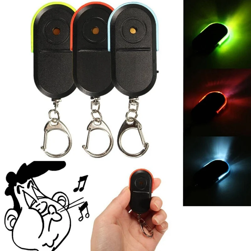 

LED Key Finder Locator Find Lost Keys Chain Whistle Sound Control Key Holder Rings Women Men Keychain Jewelry Gifts Dropship
