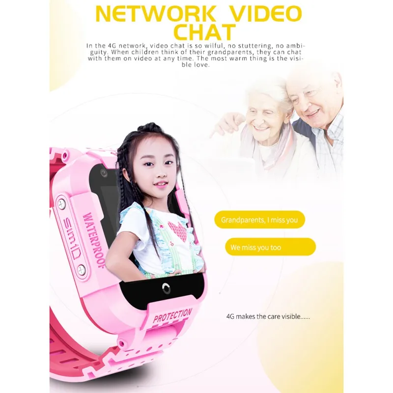 

DF39Z 4G Kids Smart Watch GPS Wifi Tracker Smartwatch Touch Screen SOS SIM Phone Call Waterproof Children Camera Watch