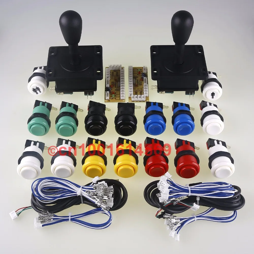 New 30mm 16x Happ Standard Arcade Push Buttons With Microswitch font b Gamepads b font Cables