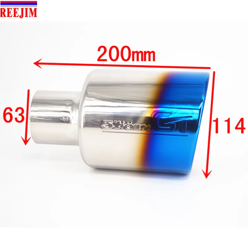1Pcs ID:2.5/"63mm OD:4.5/"114mm AKRAPOVIC Exhaust Tip Muffler Pipe Carbon Fiber