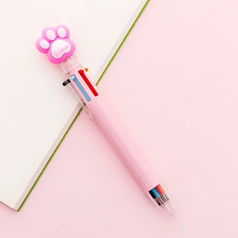 1 шт. милый рисунок единорога Сова пони Кошачий коготь Копилка 6 цветная шариковая ручка одноцветное Цвет мяч Письменные ручки Канцтовары офисный школьный - Цвет: F 3 Pink