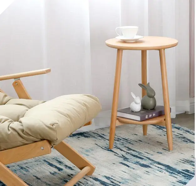 منتصف القرن الحديثة طاولة جانبية الصلبة طاولة القهوة الخشبية مع الجرف خشبية نهاية الجدول لغرفة المعيشة أريكة غرفة نوم حامل صغير