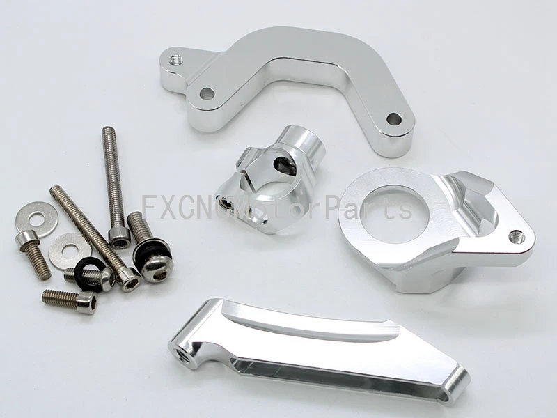 

For Suzuki GSXR1000 06-15 K9 CNC Aluminum Silver Steering Damper Stabilizer Bracket Mounting Support Kits