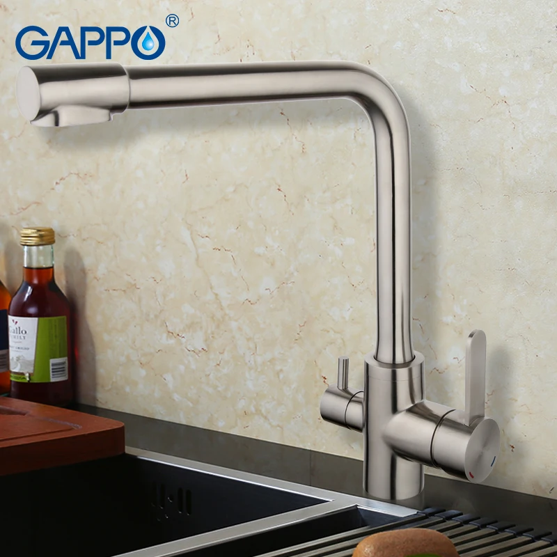  GAPPO 1set Top Quality stainless steel Kitchen mixer Faucet Cold Hot Water filter dual handle kitch - 32818927034