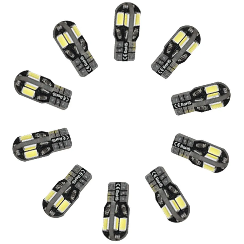 20 x Canbus T10 194 168 W5W 5730 8 LED SMD Car Side Wedge Light Lamp Bulb White@