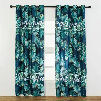 

Nordic Style Blackout Curtains Unique Digital Printing Tropical Rainforest Leaves Tulle Curtain For Living Room Shade Bedroom