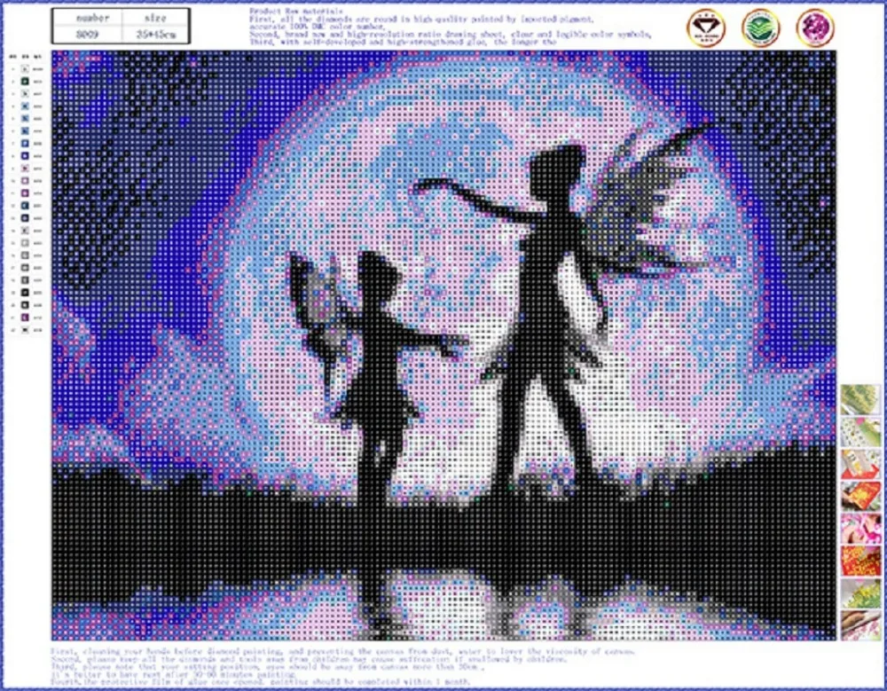 CAMMITEVER Moonlight Феи Diy Алмазная картина рукоделие квадратные картины мозаика