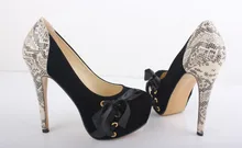 Sexy Damenmode Marke Sommer Rosa/Blau/Rot Schlange Muster 14 cm High Heels Plattform Pumpe Schuhe 2015