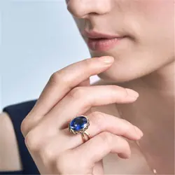 Сапфир женский кольцо с бриллиантом Bizuteria Bague Etoile Anillos де Ювелирное Украшение с бриллиантом для свадьбы Модные женские Кольца Драгоценные