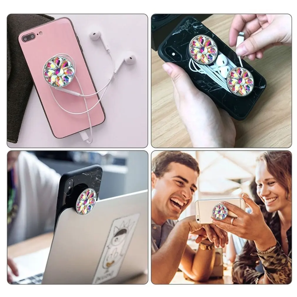 Finger Ring Phone Holder Bling Air Bag Diamond SmartPhone Stander For iPhone Samsung Universal Expanding Stents Car Mount