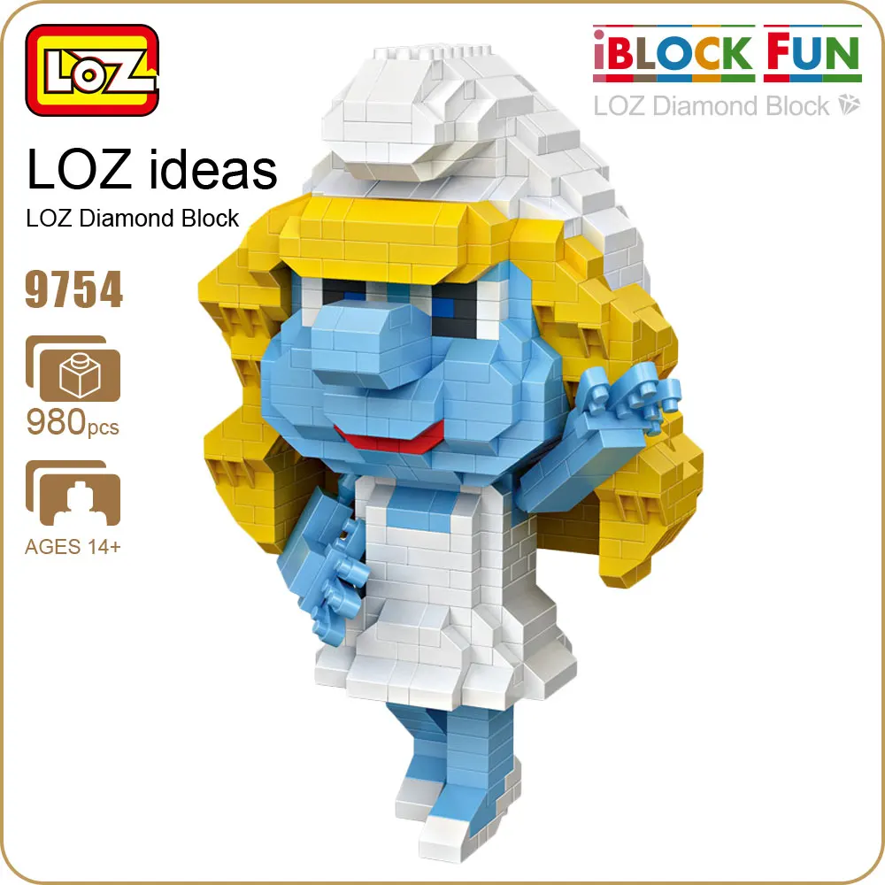 LOZ Diamond Building Blocks Girls Friends font b Toys b font Doll Pixels Figure Blue Wizard